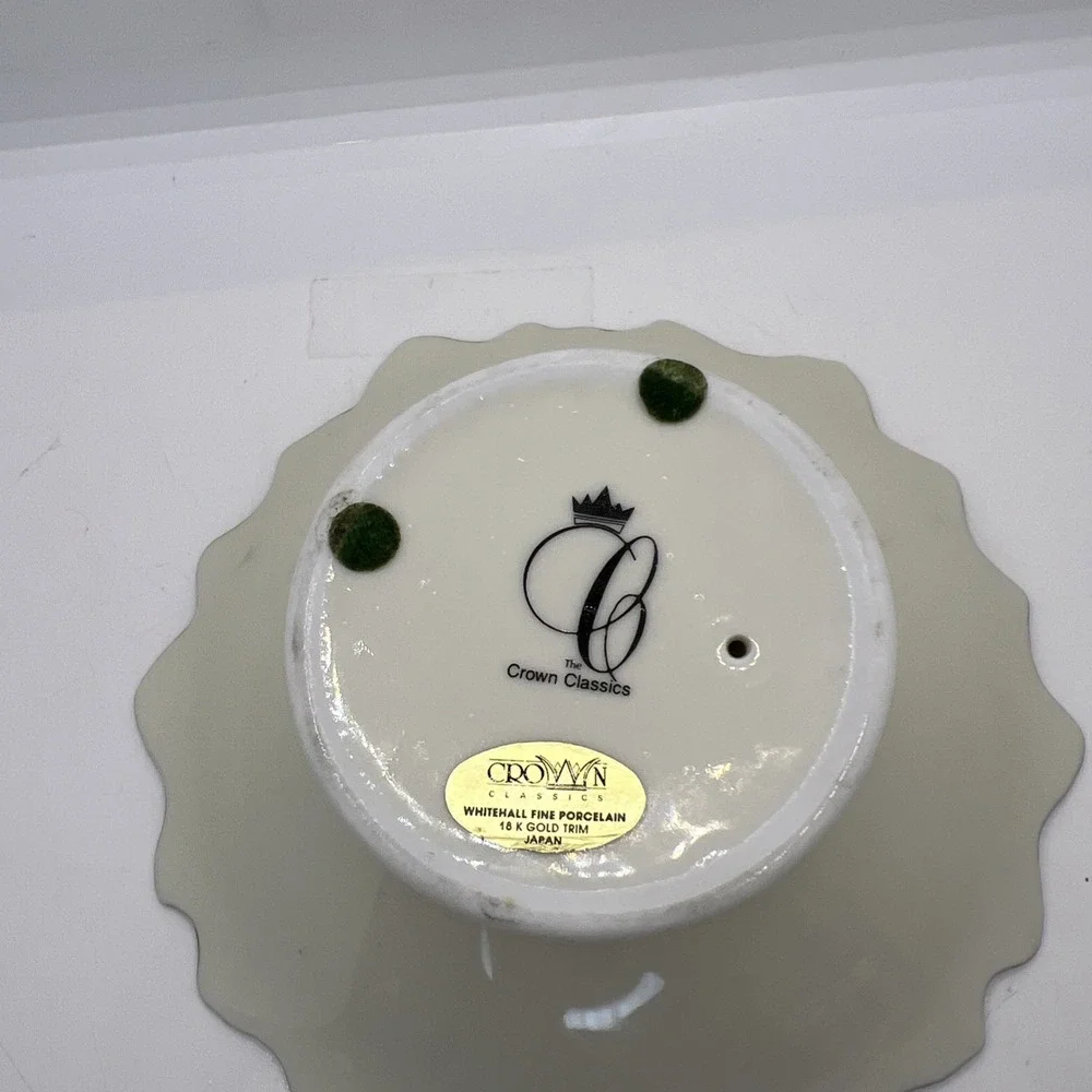 Crown Classics Japan Whitehall Leaf Pattern‎ Compote Pedestal Candy Dish Bowl